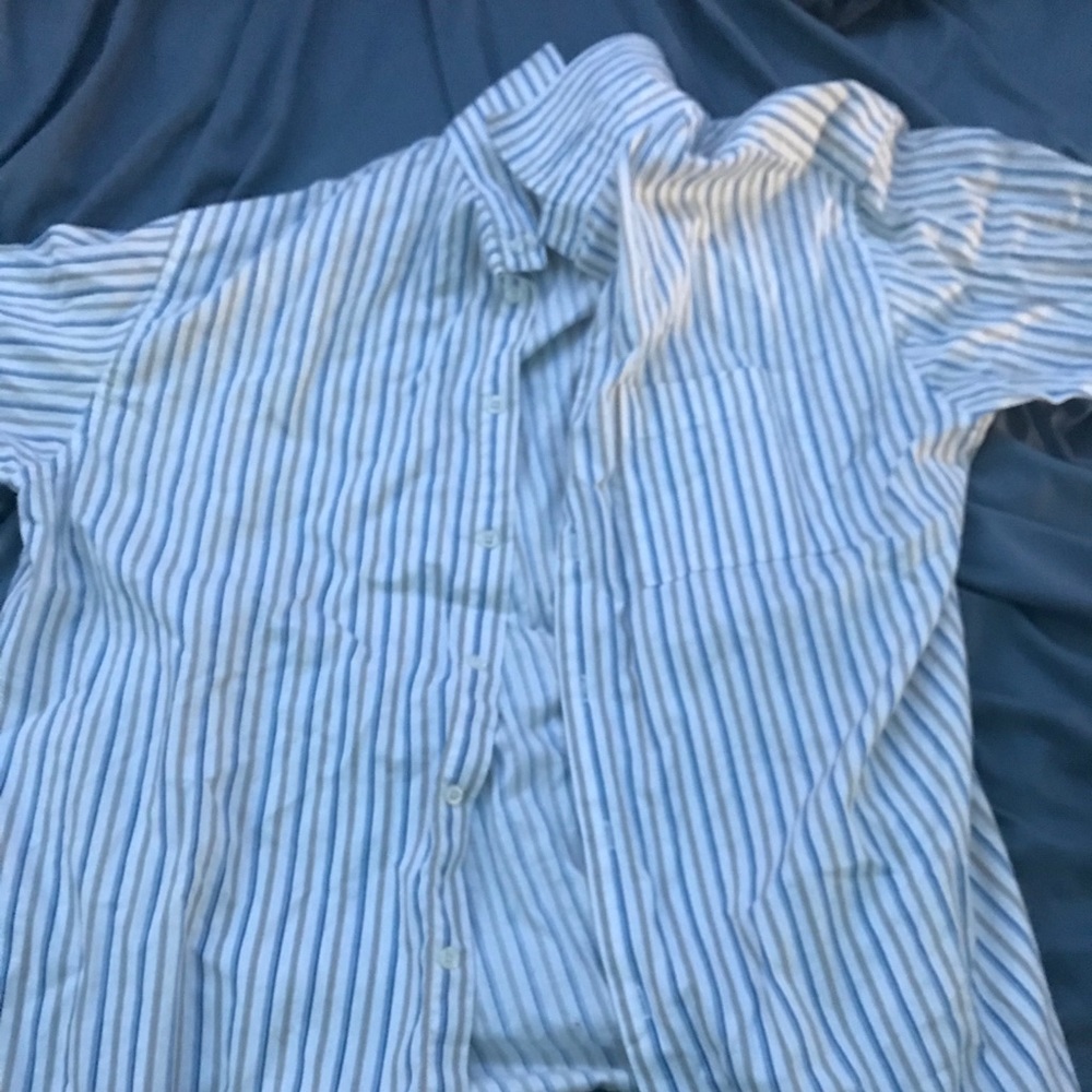 Blue and white dress shirt